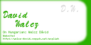 david walcz business card